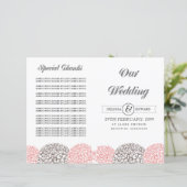 ヴィンテージピンクの花結婚式 プログラム冊子 (スタンド正面)