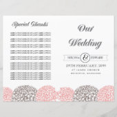 ヴィンテージピンクの花結婚式 プログラム冊子 (正面)