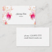 ヴィンテージピンクの花 名刺 (正面/裏面)