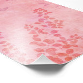 ヴィンテージピンクの蝶の野生の花の葉 フォトプリント            (角)