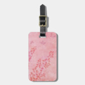 ヴィンテージピンクの蝶の野生の花の葉 ラゲッジタグ (正面縦)