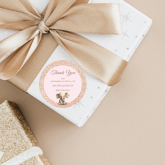 ヴィンテージピンクの赤ちゃんシャワーIts a Girl ラウンドシール