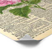 ヴィンテージピンクアジサイヴィンテージ辞書 ポスター (角)