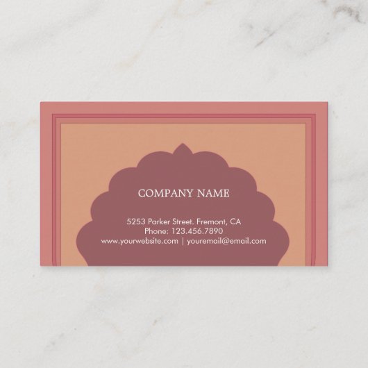 ヴィンテージピンクアラビアスタイルイスラム教徒 名刺 (裏面)