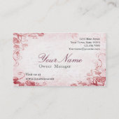 ヴィンテージピンクアンティークフローラ 名刺 (裏面)