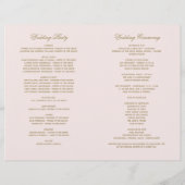 ヴィンテージピンクアンティークフローリッシュ結婚式 プログラム (裏面)