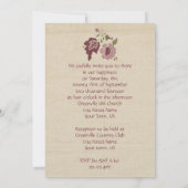 ヴィンテージピンクアンドタン結婚式招待状 招待状 (裏面)