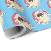 ヴィンテージピンクアンドブルーサンタ ラッピングペーパー (ロールコーナー)