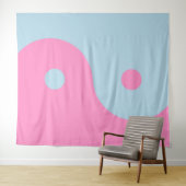 ヴィンテージピンクアンドブルー陰陽 タペストリー (インサイチュ(横))