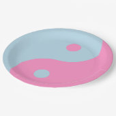 ヴィンテージピンクアンドブルー陰陽 ペーパープレート (アングル)