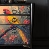 ヴィンテージピンクイエローオウム 薄葉紙