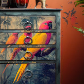 ヴィンテージピンクイエローパロッツビクトリアンイラストレーション 薄葉紙