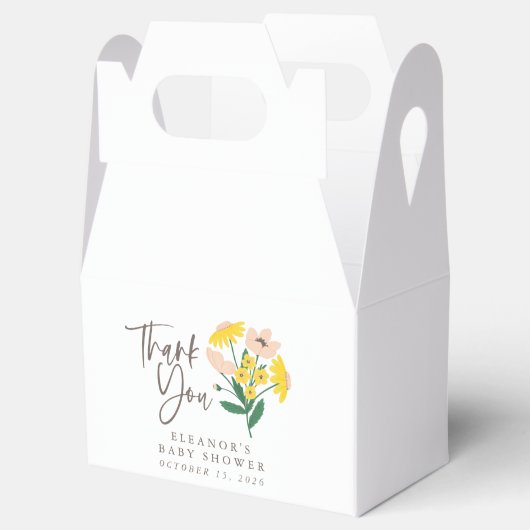 ヴィンテージピンクイエローフローラカスタムベビーありがとう フェイバーボックス (オープン)