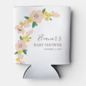 ヴィンテージピンクイエローフローラベビーシャワーカスタム 缶クーラー (正面)