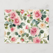 ヴィンテージピンクイエローローズマザーズデイ シーズンポストカード (正面)