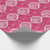 ヴィンテージピンクイカット模様 ラッピングペーパー (角)