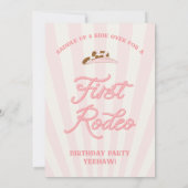 ヴィンテージピンクウェスタンファーストRodeo 1st誕生日 招待状 (裏面)