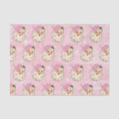 ヴィンテージピンクウォーターカラーサンタレトロ 薄葉紙 (正面)