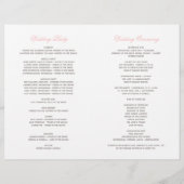 ヴィンテージピンクウォーターカラーバラ結婚式 プログラム (裏面)