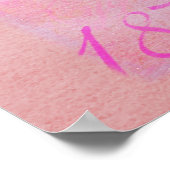 ヴィンテージピンクウォーターカラーバレリーナダンサーバレエ ポスター (角)