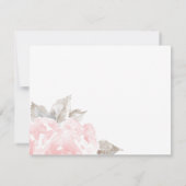 ヴィンテージピンクウォーターバラ結婚ズ サンキューカード (裏面)