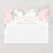 ヴィンテージピンクウォーター色バラ結婚のアドバイス ノートカード (正面)