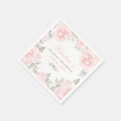 ヴィンテージピンクウォーター色バラ結婚のブライダルシャワー スタンダードカクテルナプキン (角)