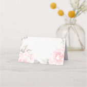 ヴィンテージピンクウォーター色バラ結婚のブライダルシャワー プレイスカード (裏面)