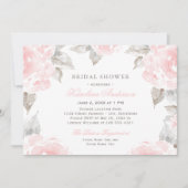 ヴィンテージピンクウォーター色バラ結婚のブライダルシャワー 招待状 (正面)