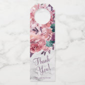 ヴィンテージピンクウォーター色フローラ大理石ありがとう ボトルネックタグ (正面)