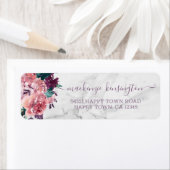 ヴィンテージピンクウォーター色フローラ大理石スクリプト ラベル (インサイチュ)