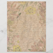 ヴィンテージピンクエイジフローラコラージスクレープブック紙 (正面)