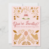 ヴィンテージピンクエステティックイースター招待状 招待状 (正面)