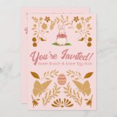 ヴィンテージピンクエステティックイースター招待状 招待状 (正面/裏面)