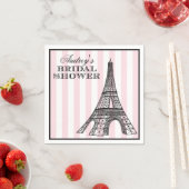 ヴィンテージピンクエッフェルタワーパリブライダルシャワー スタンダードカクテルナプキン (インサイチュ)