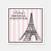 ヴィンテージピンクエッフェルタワーパリブライダルシャワー スタンダードカクテルナプキン (正面)