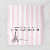 ヴィンテージピンクエッフェル塔パリ ブライダルシャワー プレイスカード (外部開封)