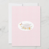 ヴィンテージピンクオレンジワン間抜けグース1歳 招待状 (裏面)