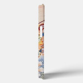 ヴィンテージピンクオレンジ日本のブラック着物フローラ Case-Mate iPhoneケース (裏面 / 右)