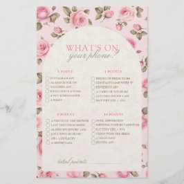 ヴィンテージピンクオンザフォンブライダルシャワーゲーム