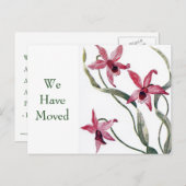 ヴィンテージピンクオーキッド住所はがきの変更 案内ポストカード (正面/裏面)