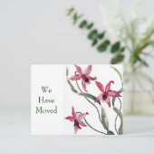 ヴィンテージピンクオーキッド住所はがきの変更 案内ポストカード (スタンド正面)