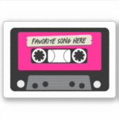 ヴィンテージピンクカセカスタムットカットビニールシール シール (正面)