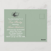 ヴィンテージピンクカップケーキブライダルシャワーティーパーティー ポストカード (裏面)