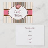 ヴィンテージピンクカップケーキ名刺 名刺 (正面/裏面)