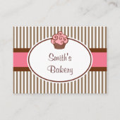 ヴィンテージピンクカップケーキ名刺 名刺 (正面)