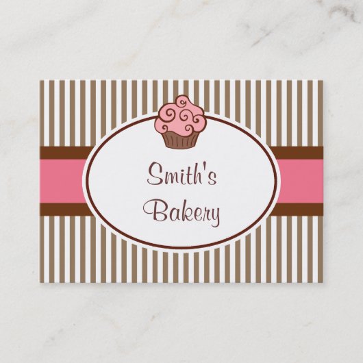 ヴィンテージピンクカップケーキ名刺 名刺 (正面)