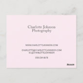 ヴィンテージピンクカメラウォーターカラーカード ポストカード (裏面)