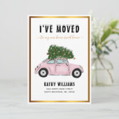 ヴィンテージピンクカークリスマスツリーホリデームービング 案内状 (スタンド正面)