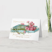 ヴィンテージピンクカーネーションバレンタイン シーズンカード (正面)